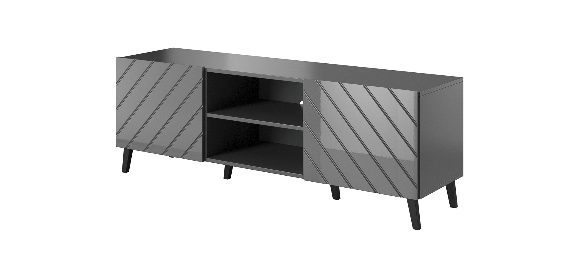 RTV Cabinet ABETO 150x42x52 Graphite/Gloss
