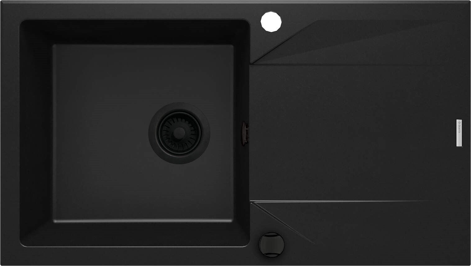 1-Bowl Granite Sink with Drainer 780x440 mm Nero Finish