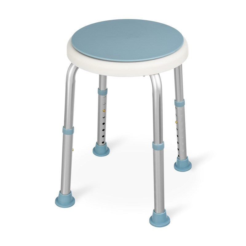 Bathroom Stool Adjustable Height Light Grey White
