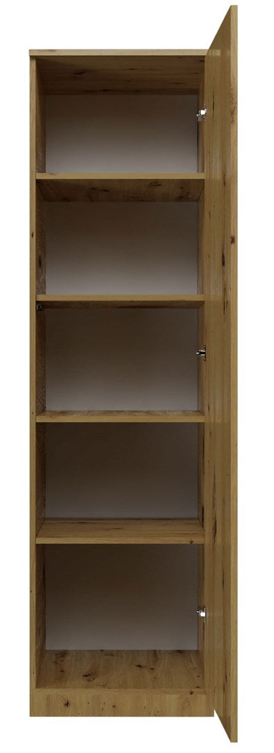 Topeshop SD-50 Artisan Wardrobe - Oak with 5 Shelves and 1 Door