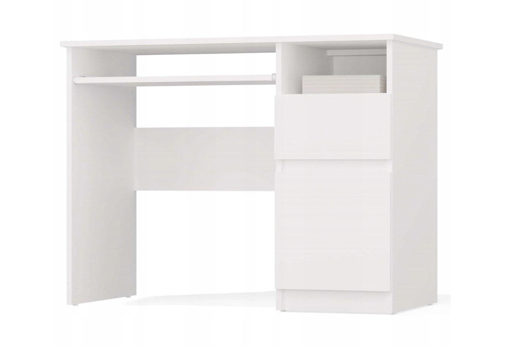 PORTO Right Desk with Drawer and Keyboard Shelf White Model PORTO RIGHT