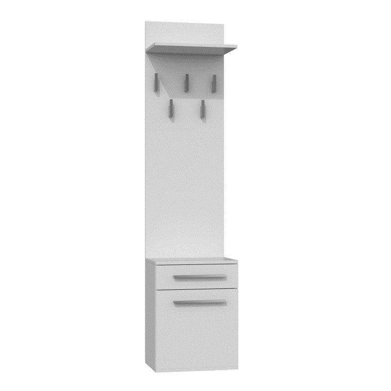 Topeshop DUO WIESZAK BIEL Clothing Hanger and Shoe Cabinet - Matte White