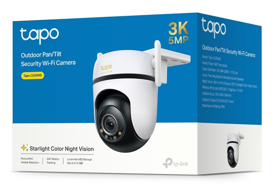 TP-Link Outdoor Pan/Tilt Security Wi-Fi Camera 3K 5MP 360o