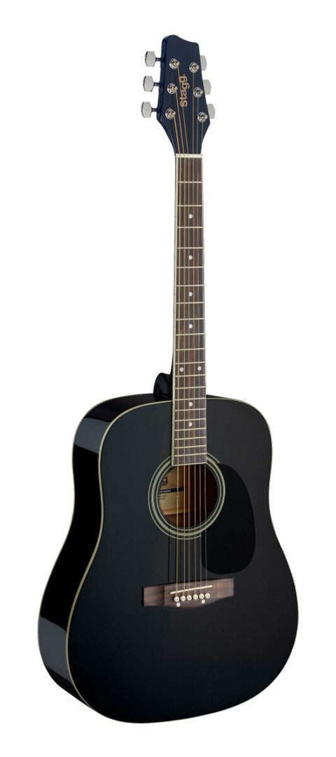 Stagg Acoustic Guitar Black SSA20DBLK