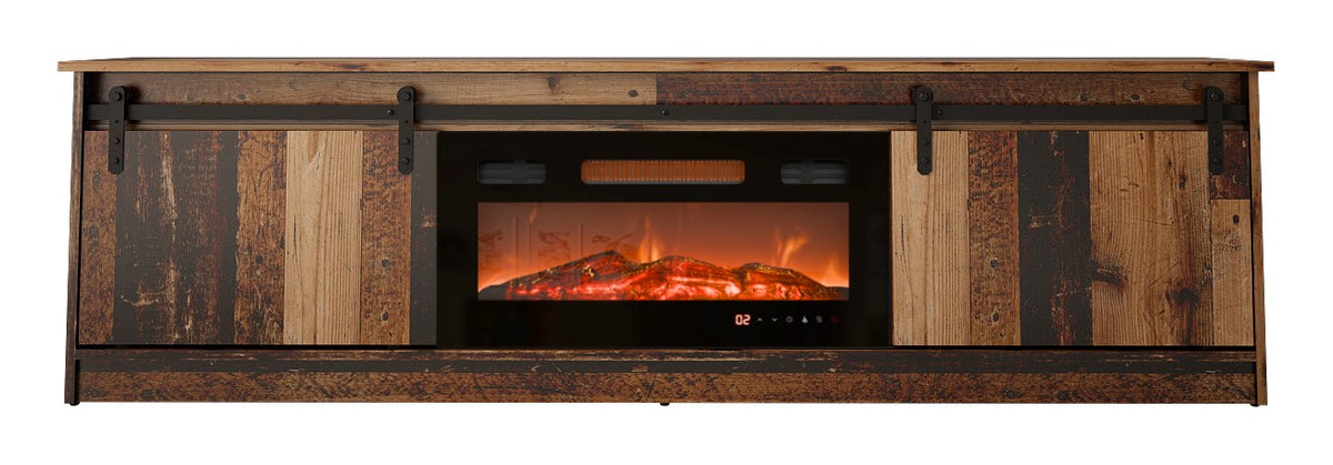 Cama MEBLE Fireplace Cabinet Old Wood 2000x2045x425 GRANERO+KOM OLD