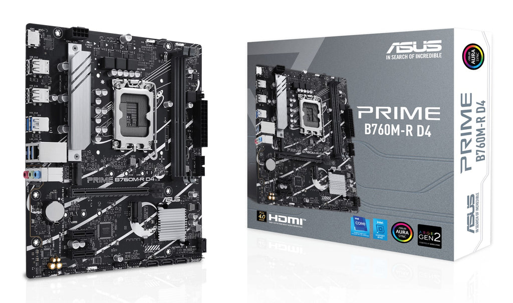 ASUS PRIME B760M-R D4 Micro-ATX Motherboard - Intel LGA 1700 Socket