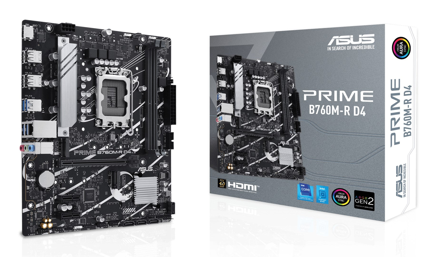 ASUS PRIME B760M-R D4 Micro-ATX Motherboard - Intel LGA 1700 Socket