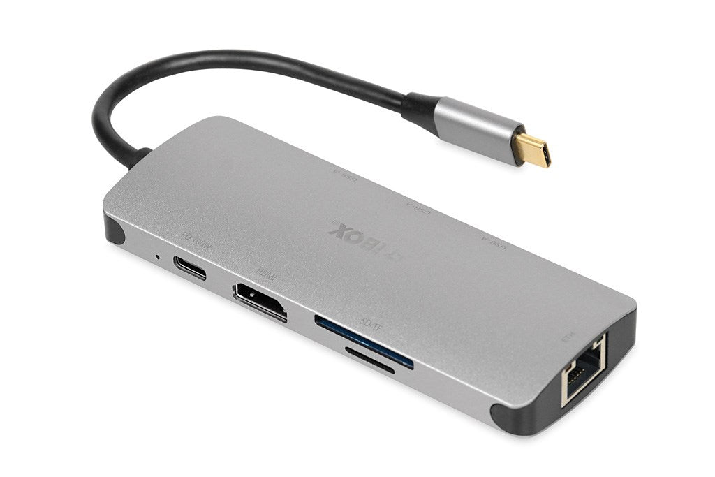 iBox IUH3RJ4K USB Type-C Hub, Silver, 90 g, Model IUH3RJ4K