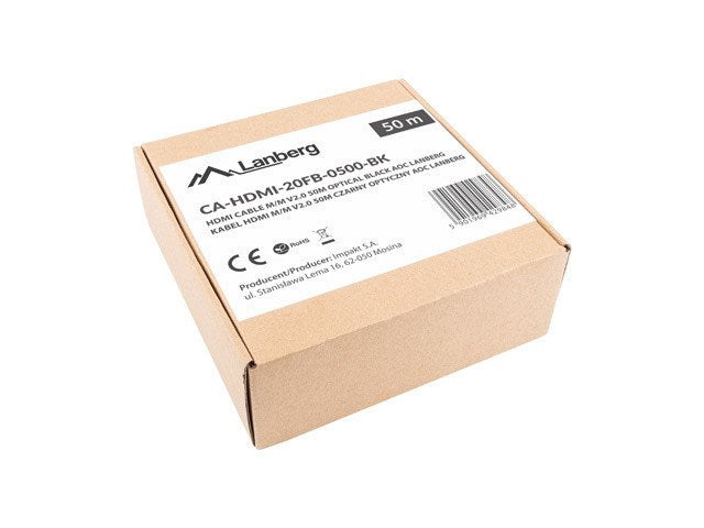 Lanberg HDMI M/M Optical Cable, 50 m, 4K, v2.0, Black, Model CA-HDMI-20FB-0500-BK