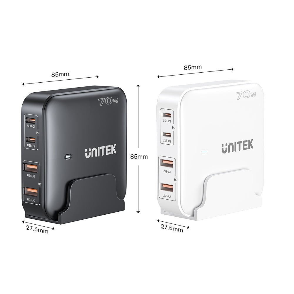 Unitek P1229AWH01-EU GaN Charger 100W 2x USB-C 2x USB-A