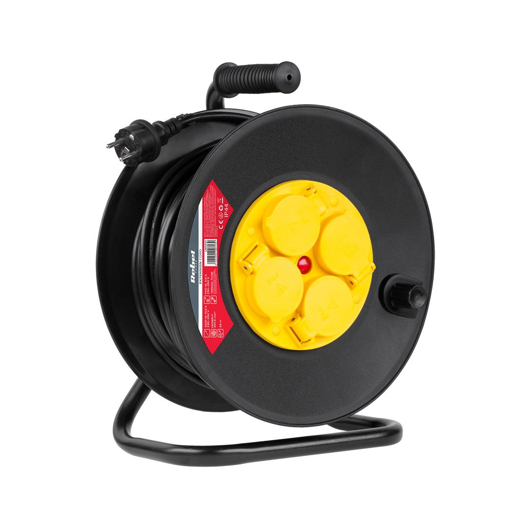 Rebel Extension Cord Drum 4 Outlets 25 m 4600 g LEC-URZ3121
