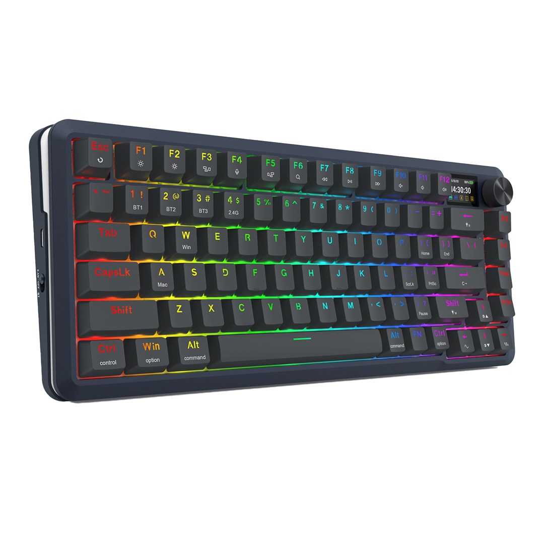 REDRAGON K708-RGB-PRO FLEKACT keyboard USB + RF Wireless + Bluetooth Black