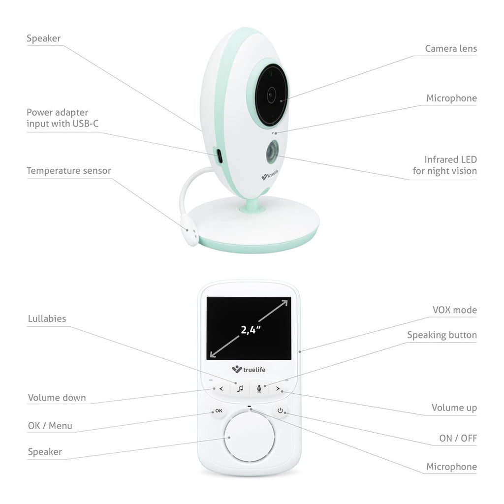 truelife NannyCam V24 Pro LCD Baby Monitor 2.4" TLVMMNIA0010