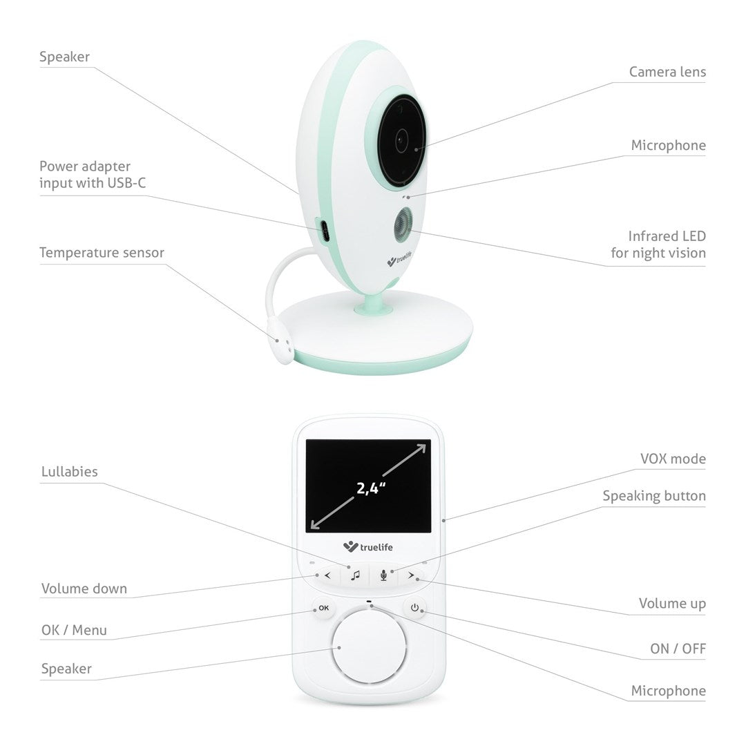 truelife NannyCam V24 Pro LCD Baby Monitor 2.4" TLVMMNIA0010