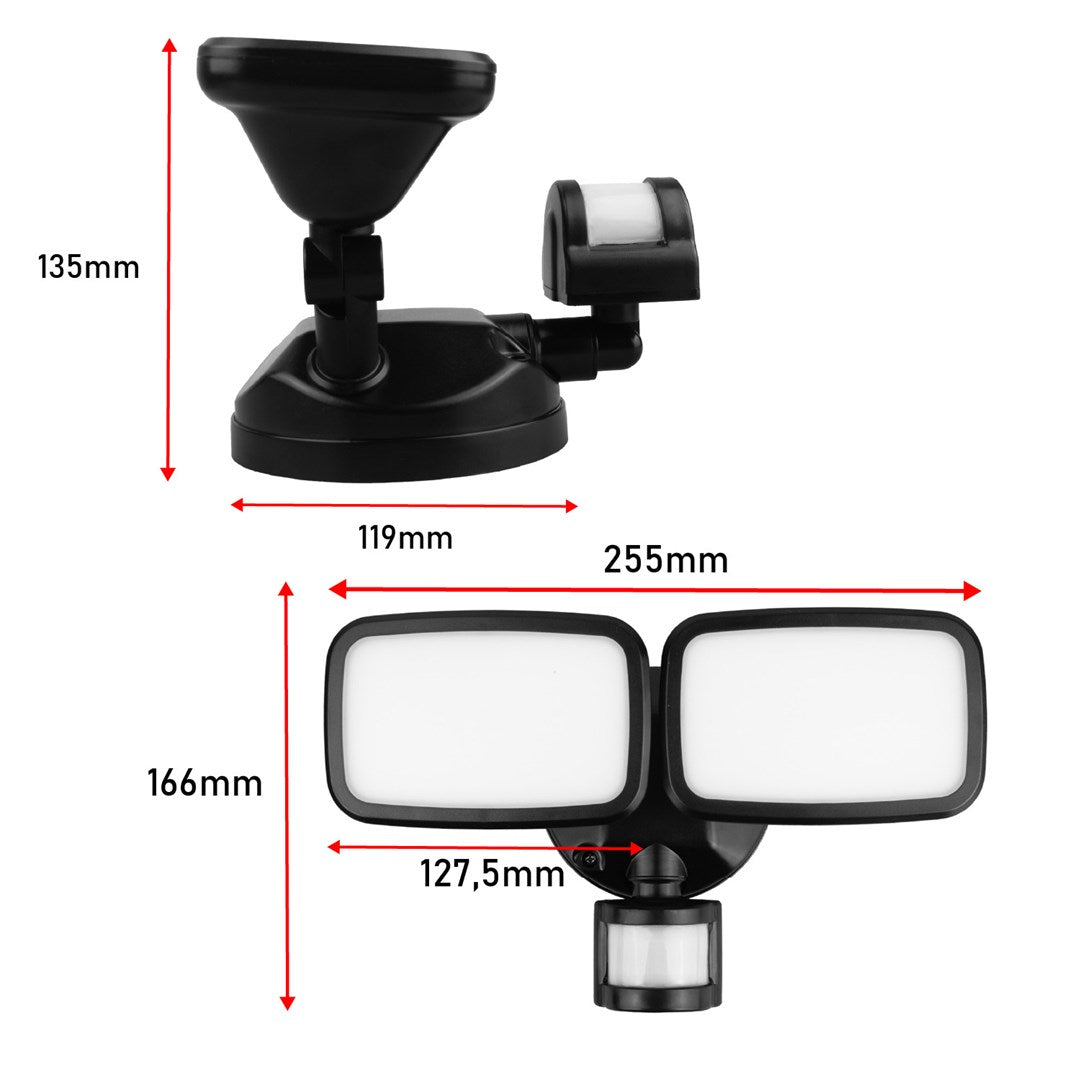 Maclean LED Wall Lamp MCE524 B 20W 1500lm IP65 Neutral White 4000K Black