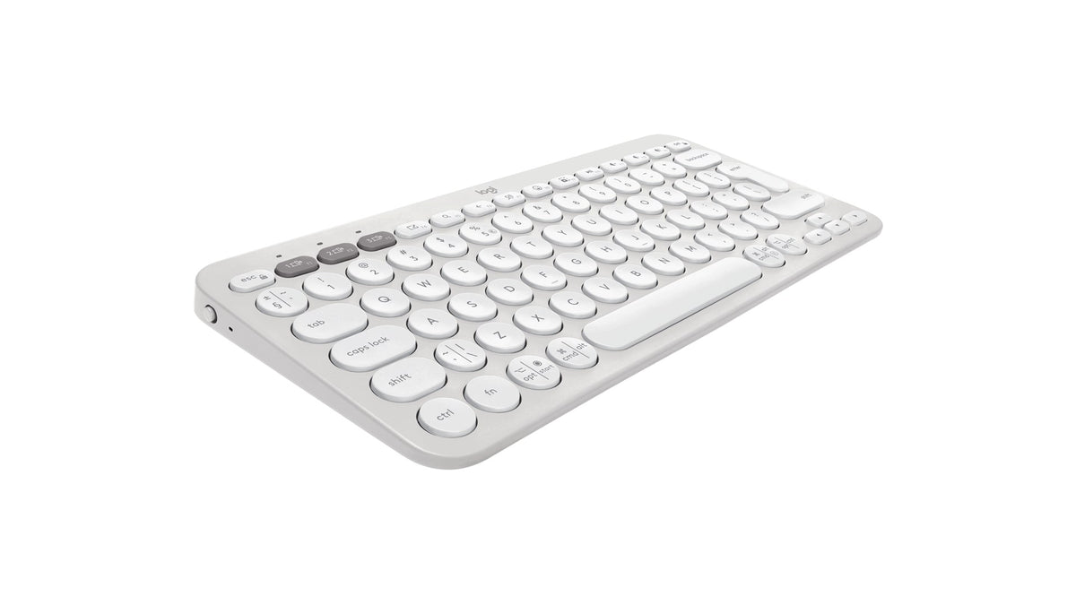Logitech 920-012240 keyboard Mouse included Universal RF Wireless + Bluetooth QWERTY US International White