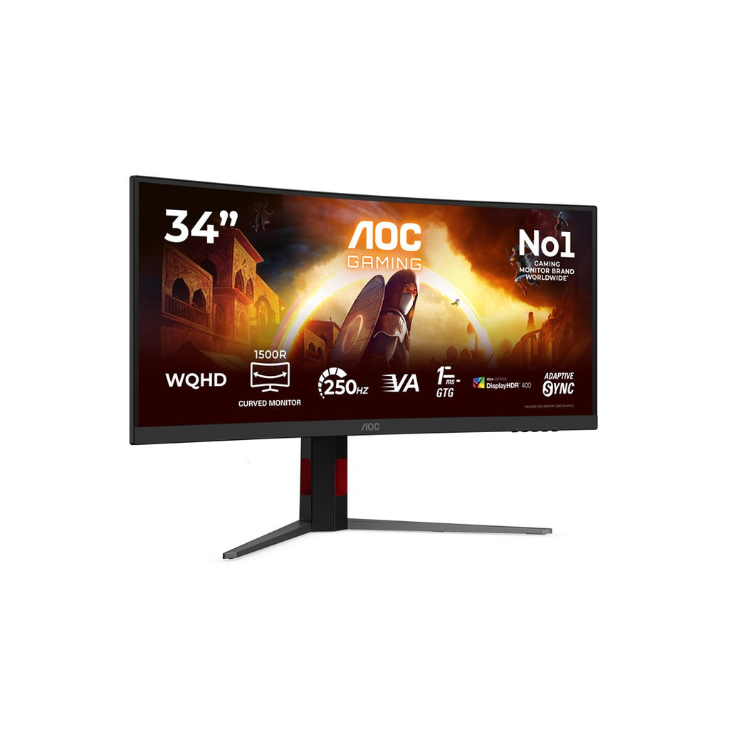AOC G4 CU34G4ZCA computer monitor 86.4 cm (34 ) 3440 x 1440 pixels Wide Quad HD Black  Red