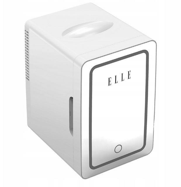 ELLE 6 L Cosmetic Fridge with LED Makeup Mirror White