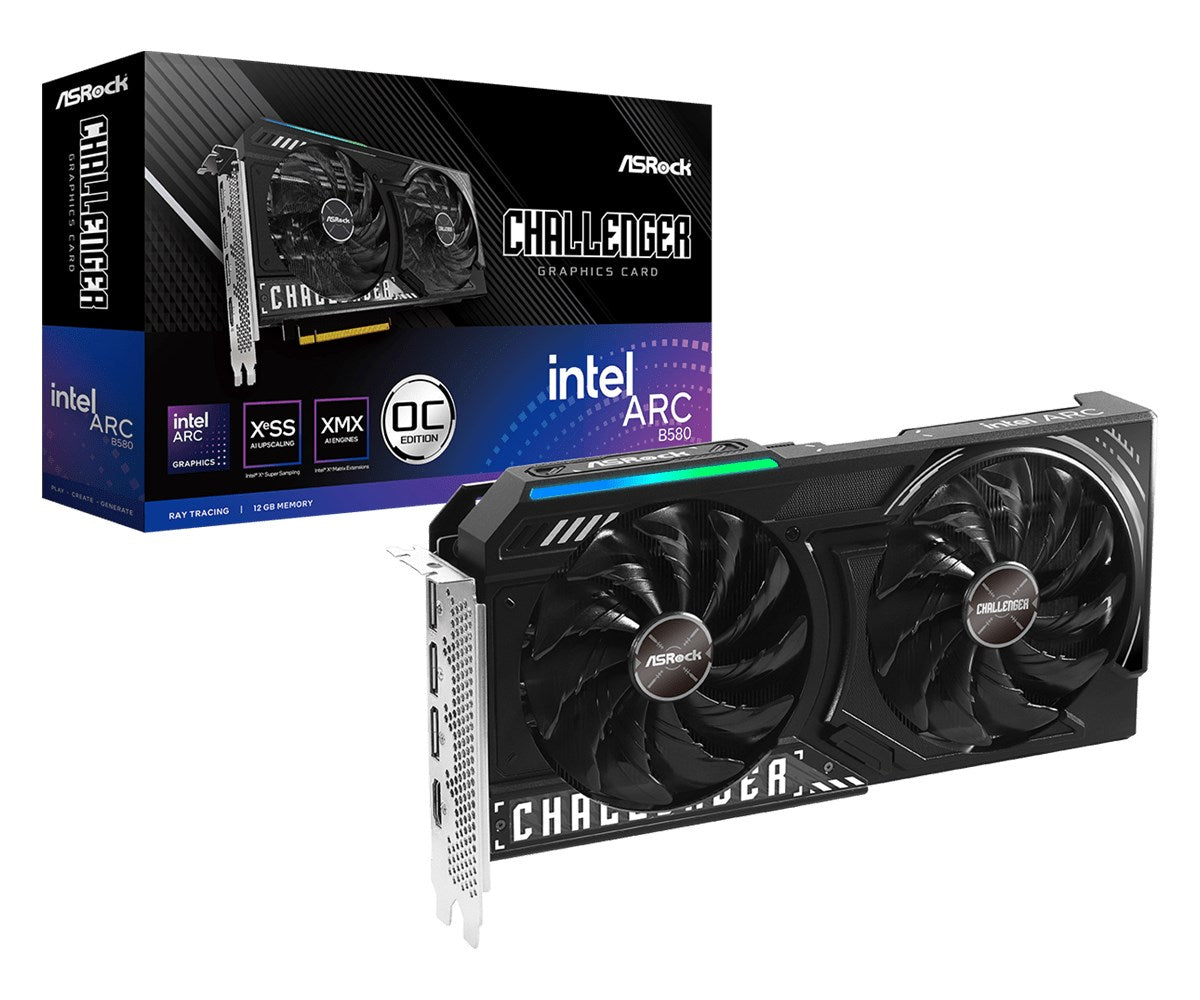ASRock Challenger Intel Arc B580 - Graphics Card - 12GB GDDR6 - PCIe 4.0 x8 - 3 x DisplayPort, HDMI (B580 CL 12GO)
