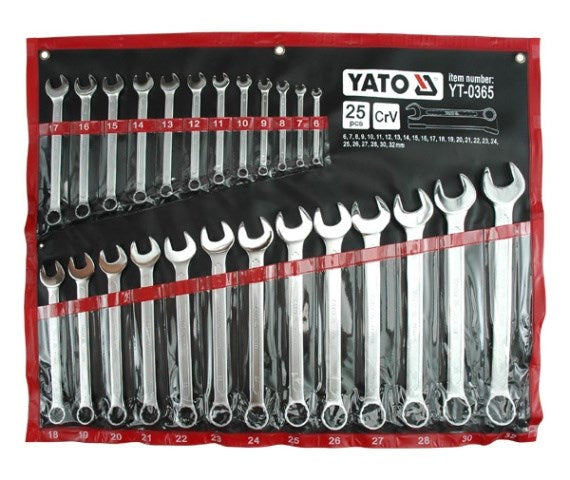 Yato YT-0365 25-Piece Open-End Wrench Set 6-32 mm
