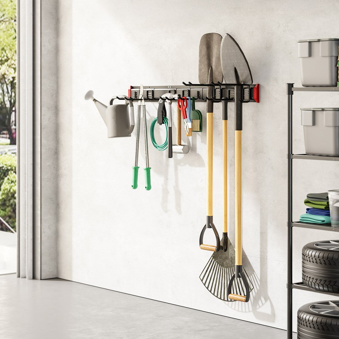 Maclean Wall-Mounted Tool Organizer MC-179, Steel, Max Load 228 kg, 10 Hooks