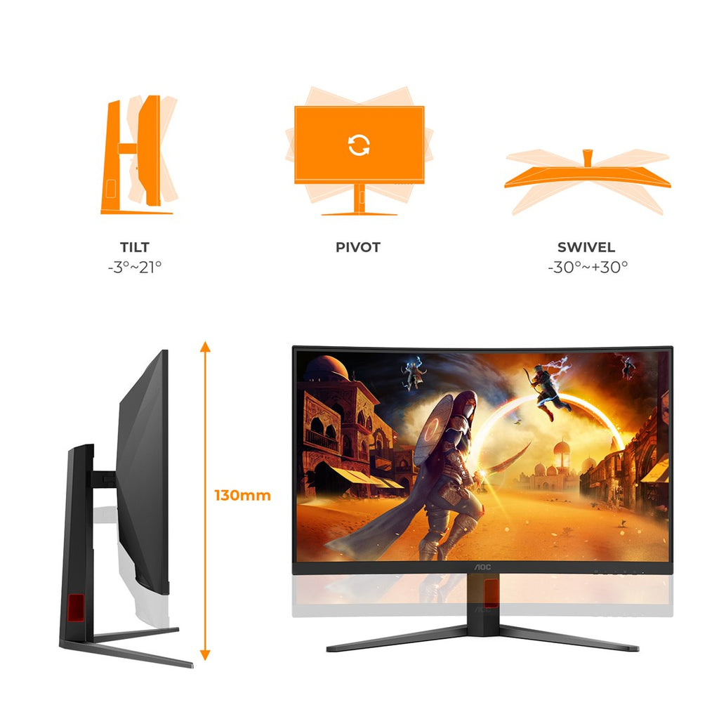 AOC G4 C32G4Z Computer Monitor 31.5" Full HD LCD Black, Red Model 593127