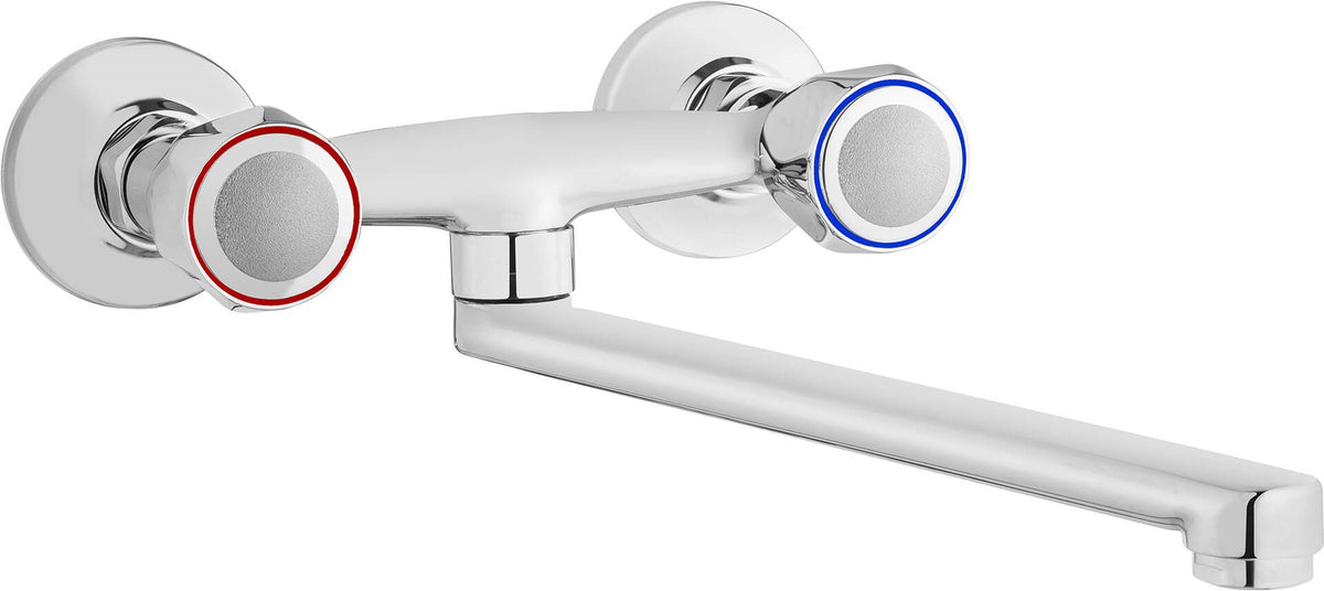 Deante Kitchen Faucet Neo Teno Two-Lever Wall-Mounted Chrome BON080D