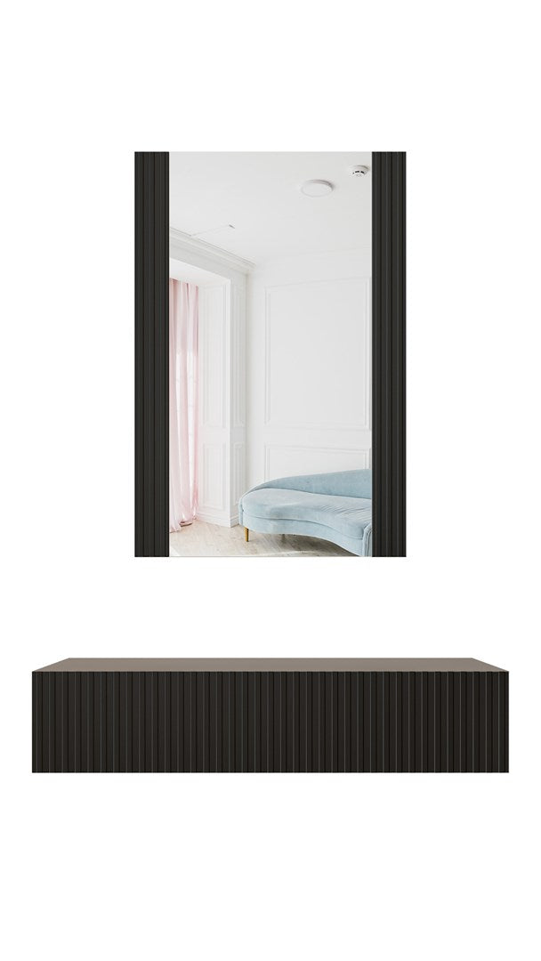 Dressing Table with Mirror PAFOS 80x41.6x100, Matte Black