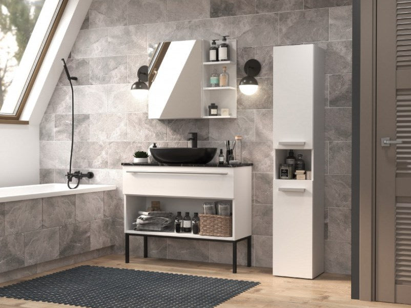 NEL I Bathroom Cabinet 31x30x174 cm Matt White
