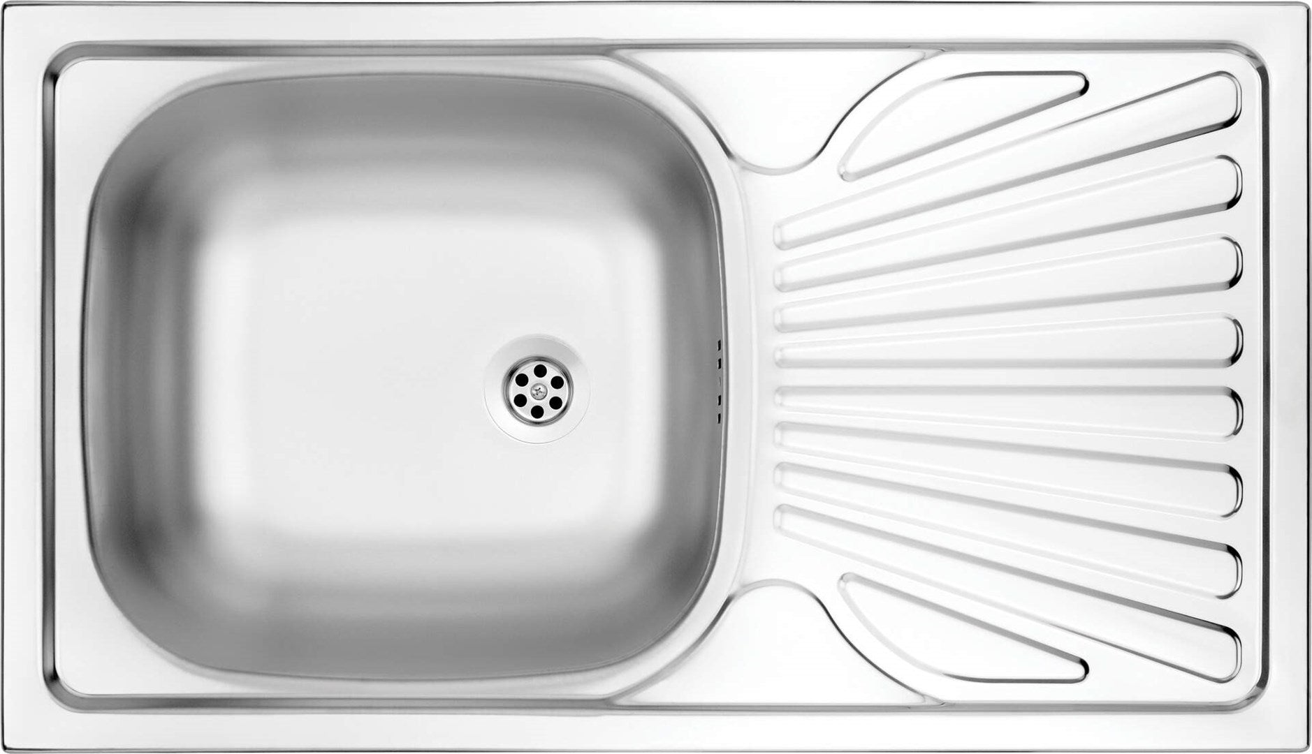 1-Bowl Steel Sink with Drainer 760x435 mm Satin Finish