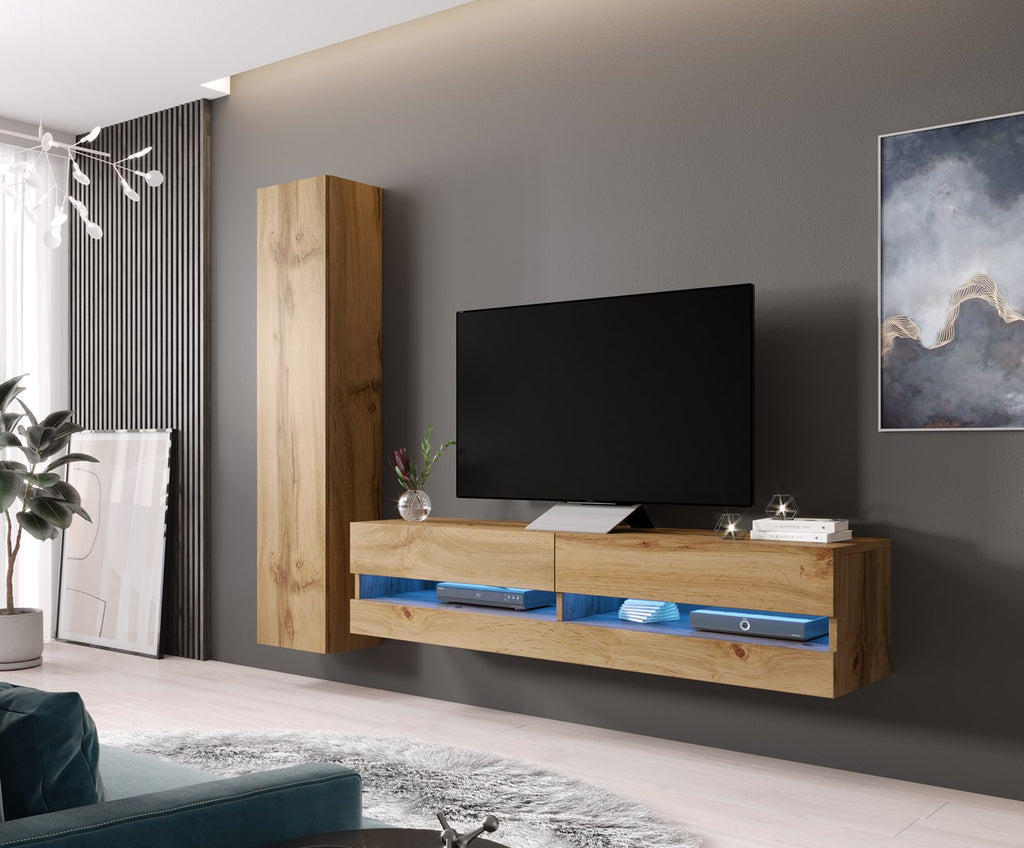 Full cabinet bed VIGO '180' 180/40/30 wotan oak