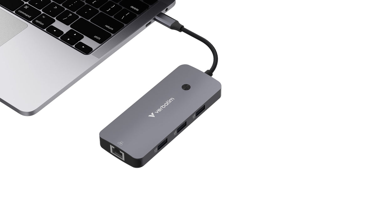 Verbatim Docking Station CMH-09, USB Type-C, 10000 Mbit/s, 4K Ultra HD, 9 Ports