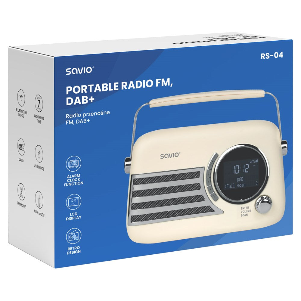 SAVIO RS-04 Portable DAB+ Radio with Bluetooth