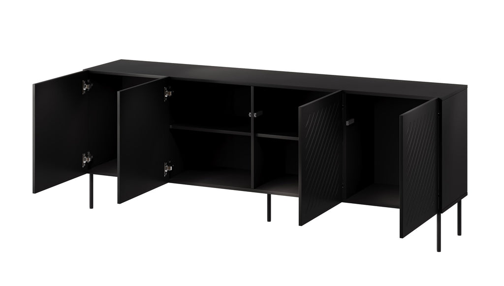 SIENA Chest of Drawers 200x40x75 Matte Black