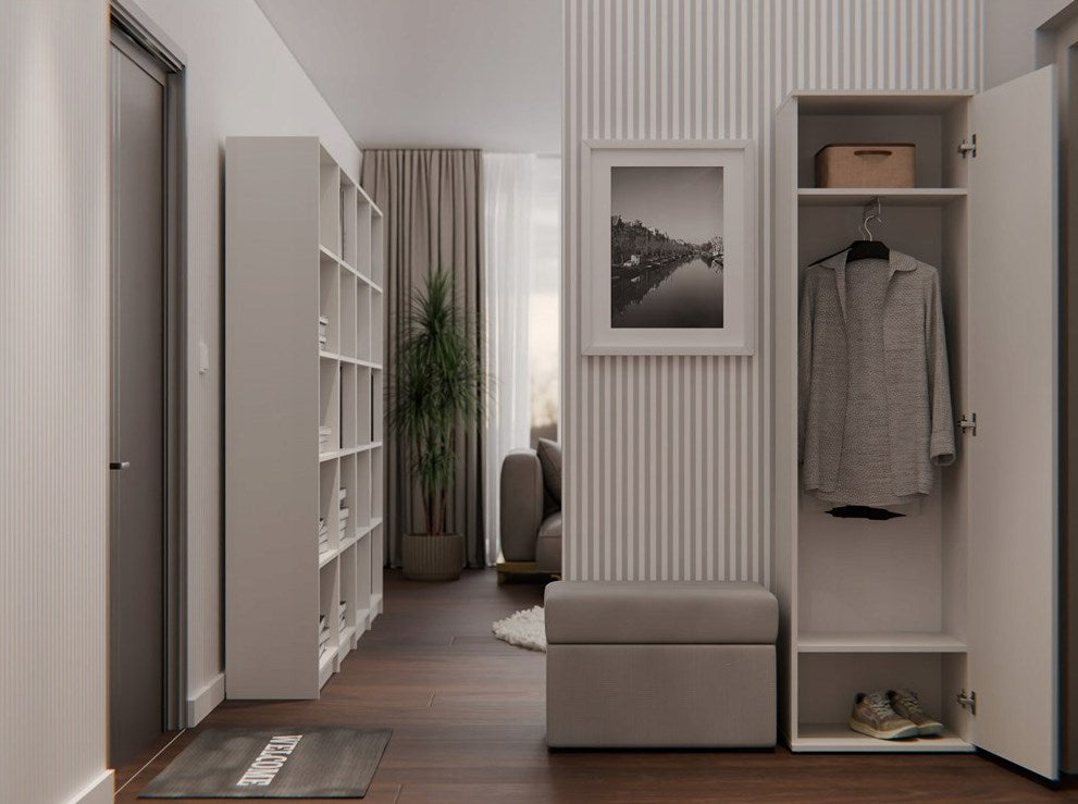 DUO Wardrobe with Mirror - Cashmere Color