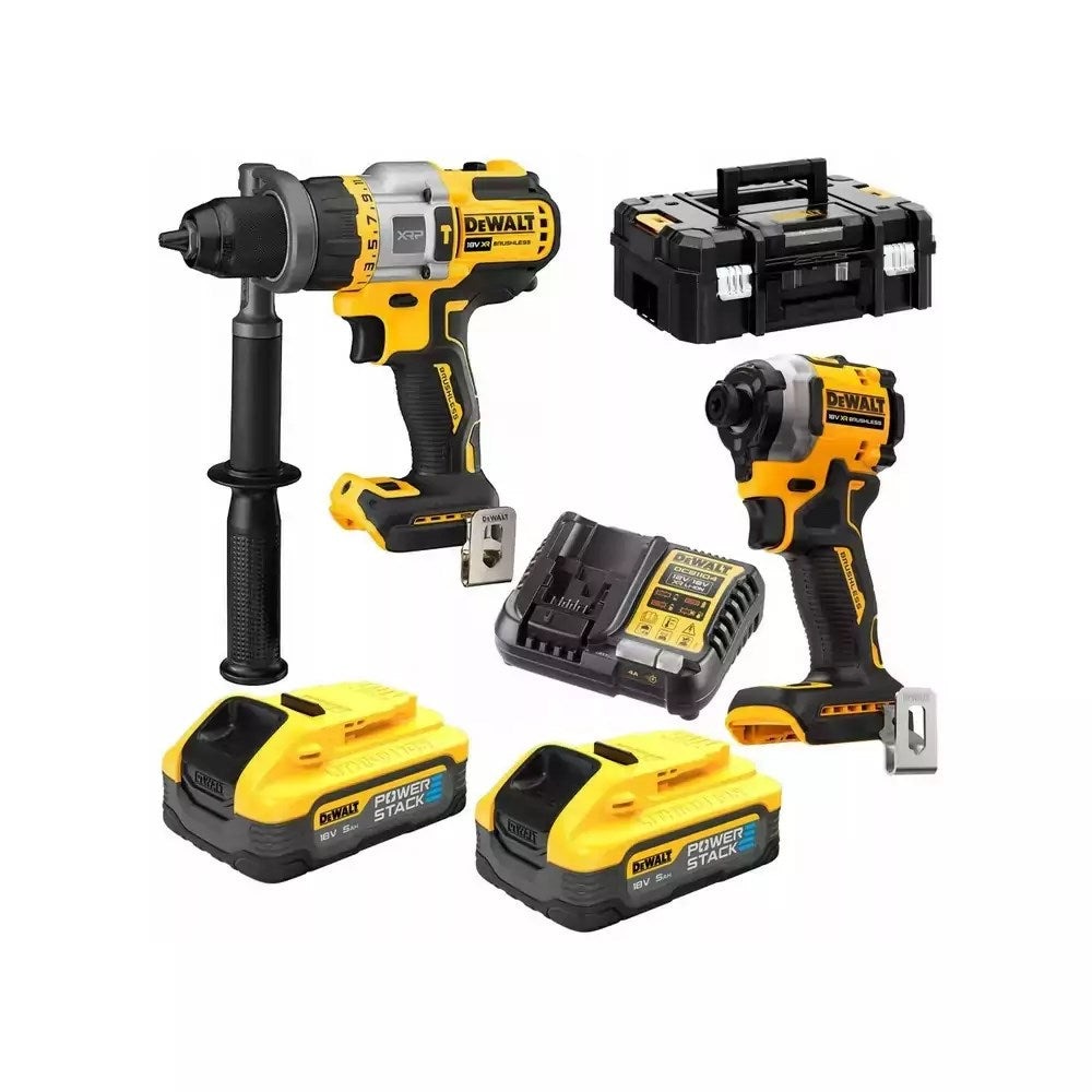 DEWALT DCK2052H2T Combo Kit with 2 x 5.0Ah POWERSTACK Batteries DCD999 DCF850
