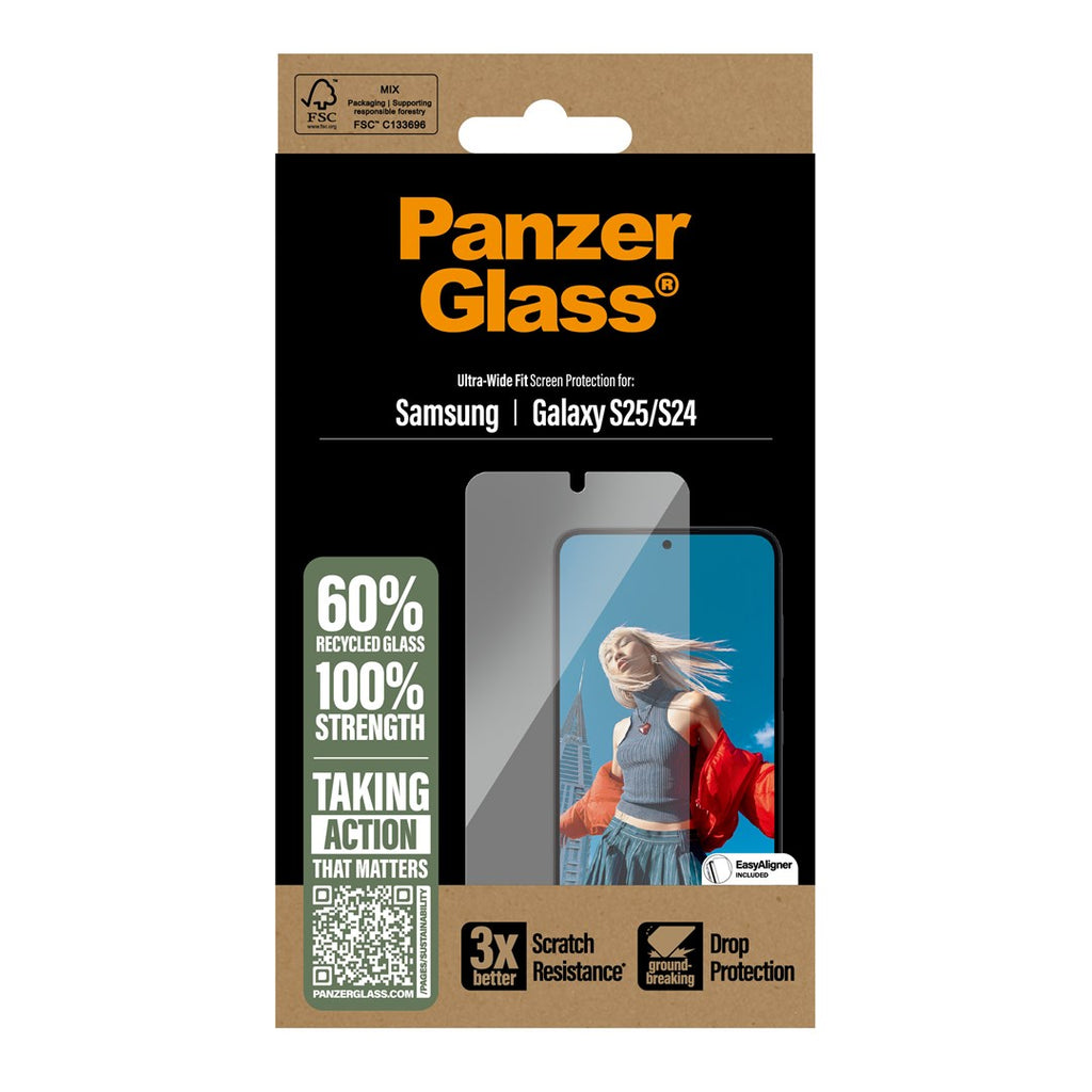 PanzerGlass Screen Protector for Samsung Galaxy S25/S24 Model 1279122 GSM Accessories