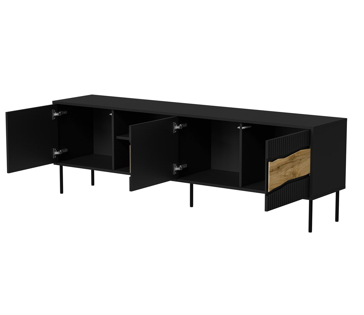Cama INSERT 3D1W TV Cabinet 190x40x61.5 Black + LED