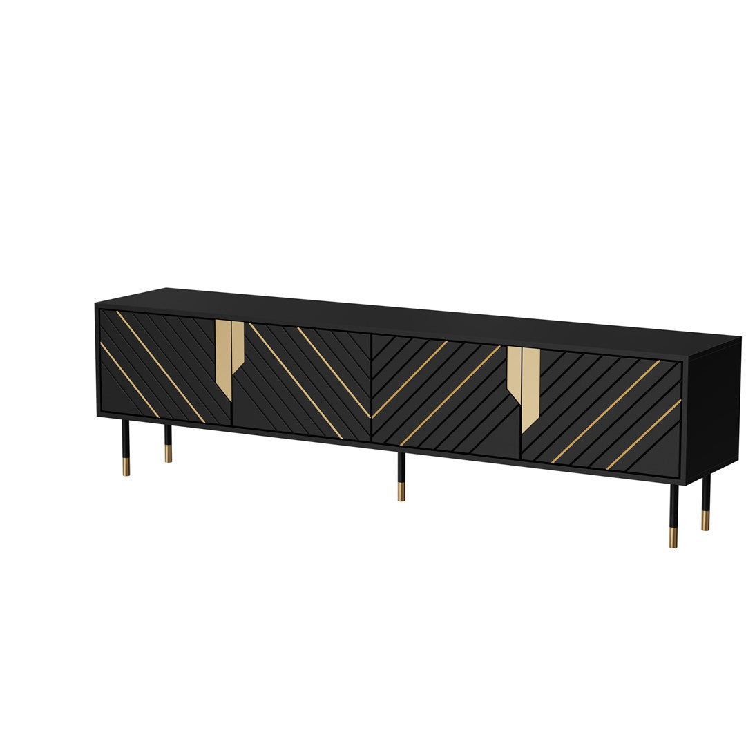 Cama 4D MOUNTAIN TV Cabinet 204x40x55 Black + Gold