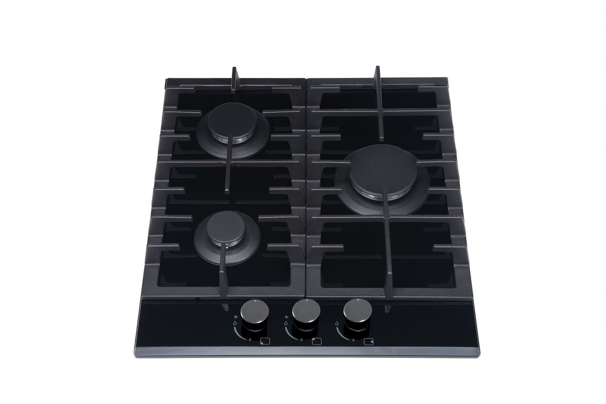 MPM Built-in Gas Cooktop 45 cm 3 Zones Black 45-GMH-16