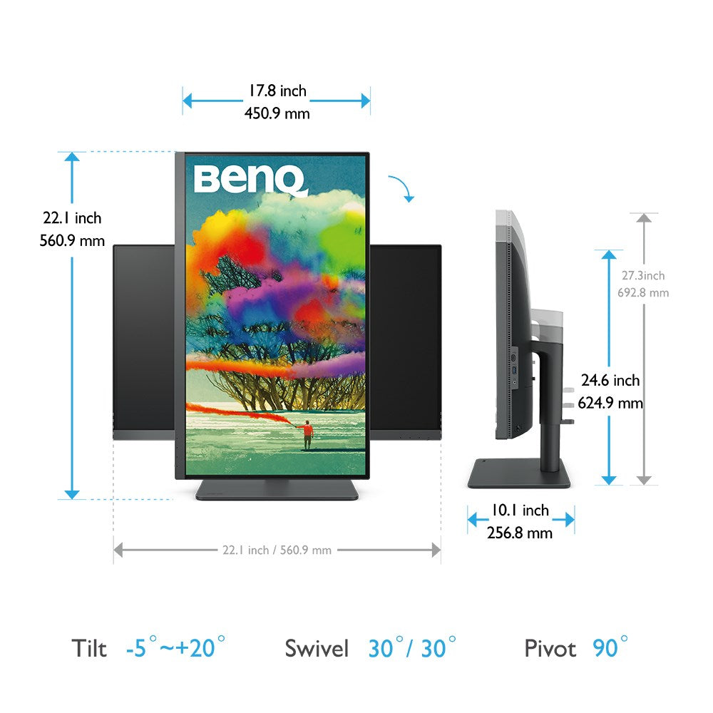 BenQ PD2705U Monitor 27" 4K Ultra HD LCD Black 9H.LKDLA.TBE