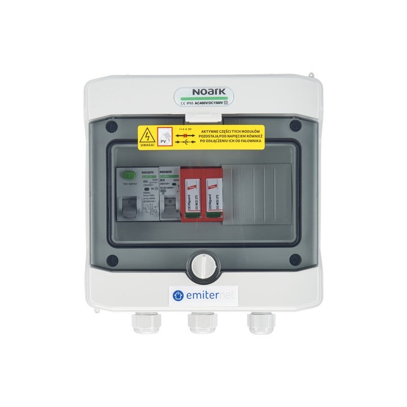 EMITER Junction Box IP65 AC with Dehn Surge Protective Device 16A, RCD 40A/300mA, Model EM-264_AC