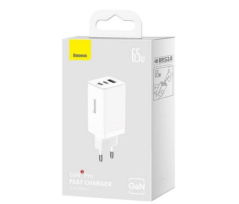 Baseus GaN5 Pro Universal White AC  USB Fast charging Indoor