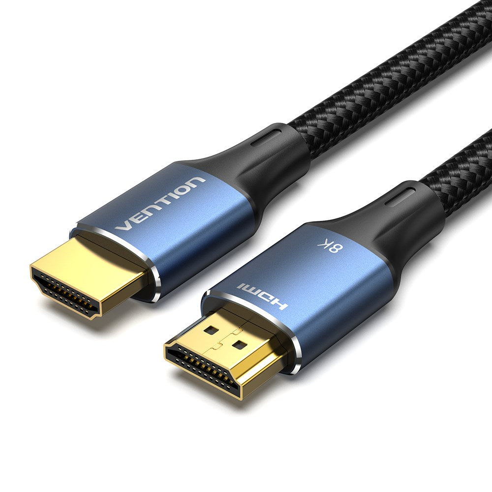 Vention Cotton Braided HDMI-A Male to Male HD Cable 8K 3 M Blue Aluminum Alloy Type