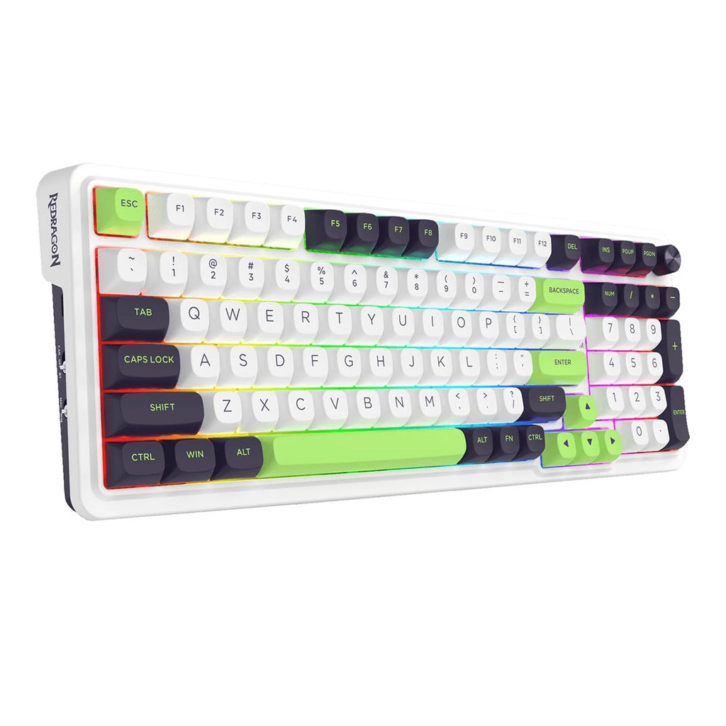 REDRAGON K686WBG-RGB-MAX Eisa Max keyboard USB + RF Wireless + Bluetooth White  Black