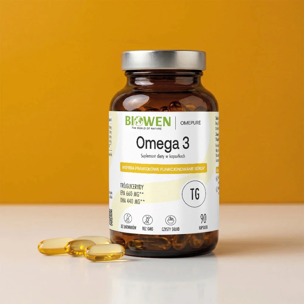 BIOWEN Omega 3 - 660 mg EPA  440 mg DHA – food supplement for humans – 90 capsules