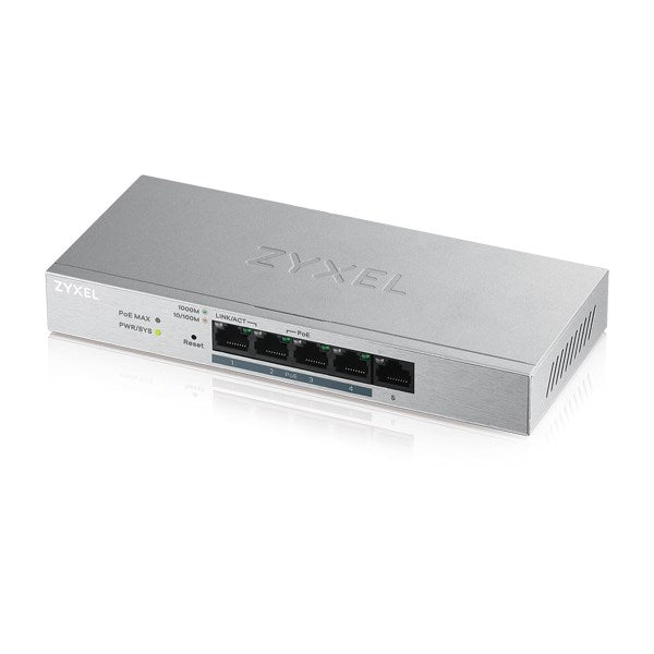 Zyxel GS1200-5HP v2 - Managed Switch - 1 x 10/100/1000 + 4 x 10/100/1000 (PoE+) - Desktop - GS1200-5HPV2-EU0101F