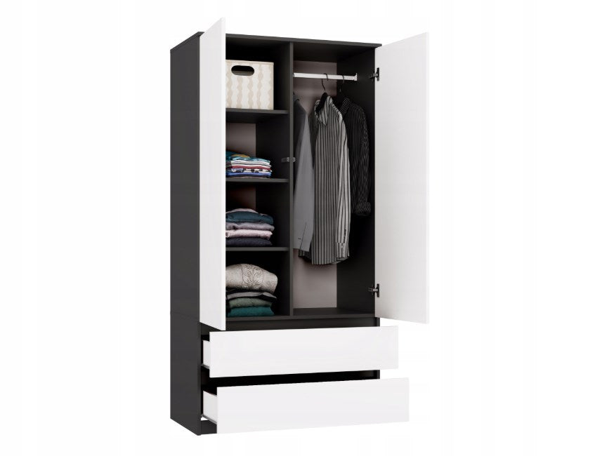 Malwa SS-90 Wardrobe - Anthracite/White