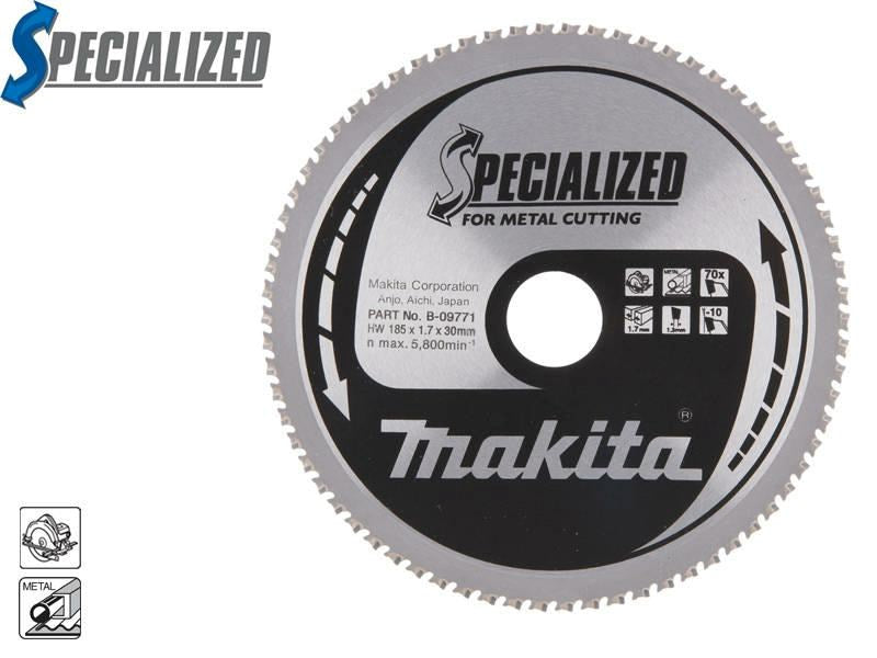 Makita Circular Saw Blade 185 mm 30 mm 70T for Mild Steel Cutting 185x30x70t