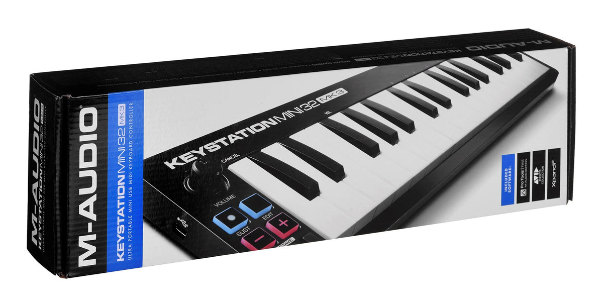 M-AUDIO Keystation Mini 32 MK3 - MIDI Keyboard 32 Keys USB Black White